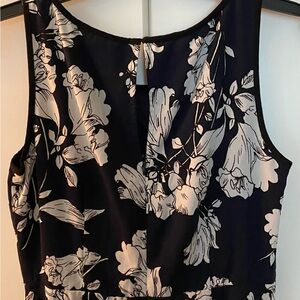 LOFT Black and White Floral Dress